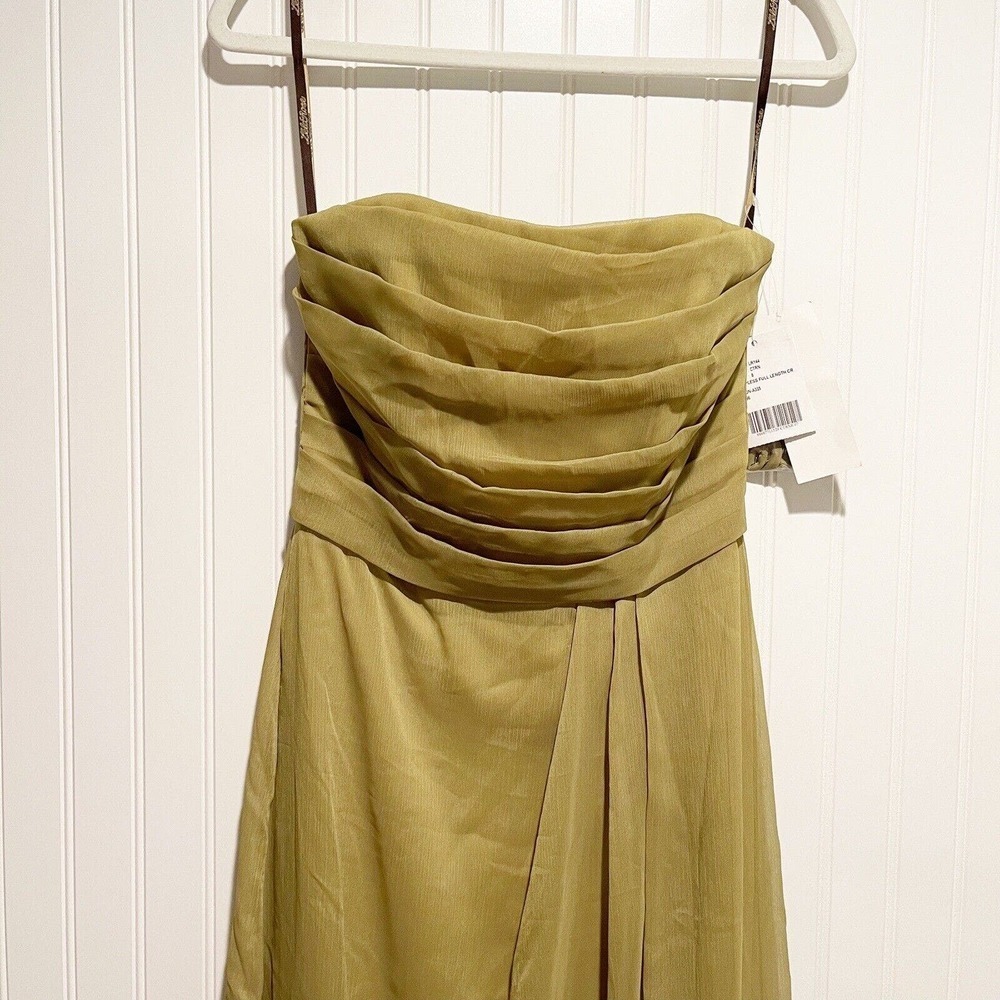 Lela Rose Bridesmaid Maxi Dress Strapless Citron Green NEW Size 8 - Picture 2 of 7